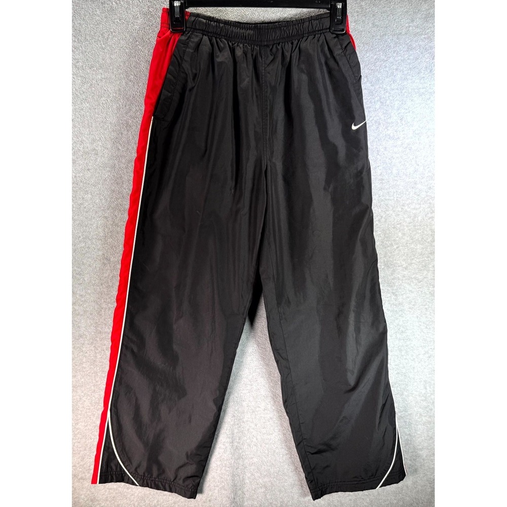 VTG Nike Total 90 Track Pant Boys Large 14-16‎ Black Red Elastic Waist Straight